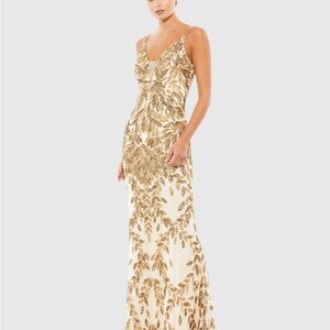 Lena Elegant Gold Embellished Evening Gown